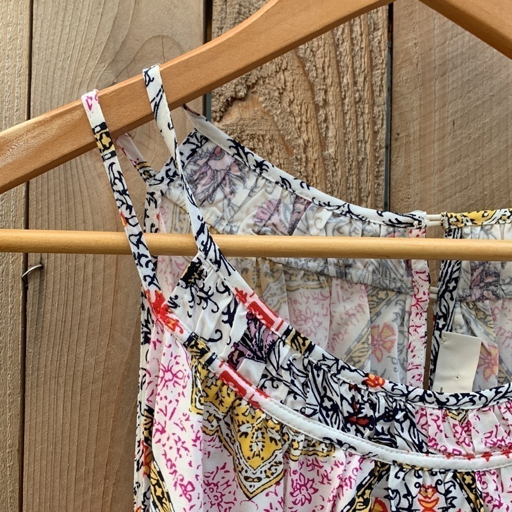 Loft Plus sleevlees tie belt floral dress NWT